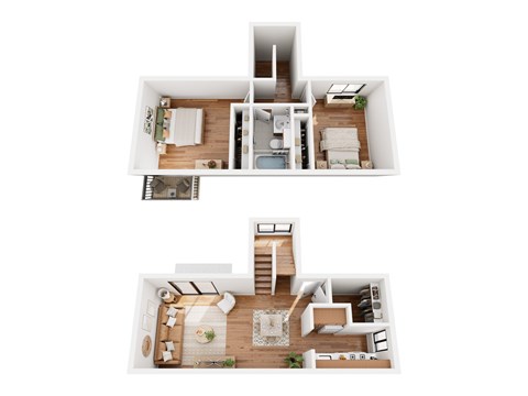 Floor plan for 2 beds, 1 bath, 880 sqft